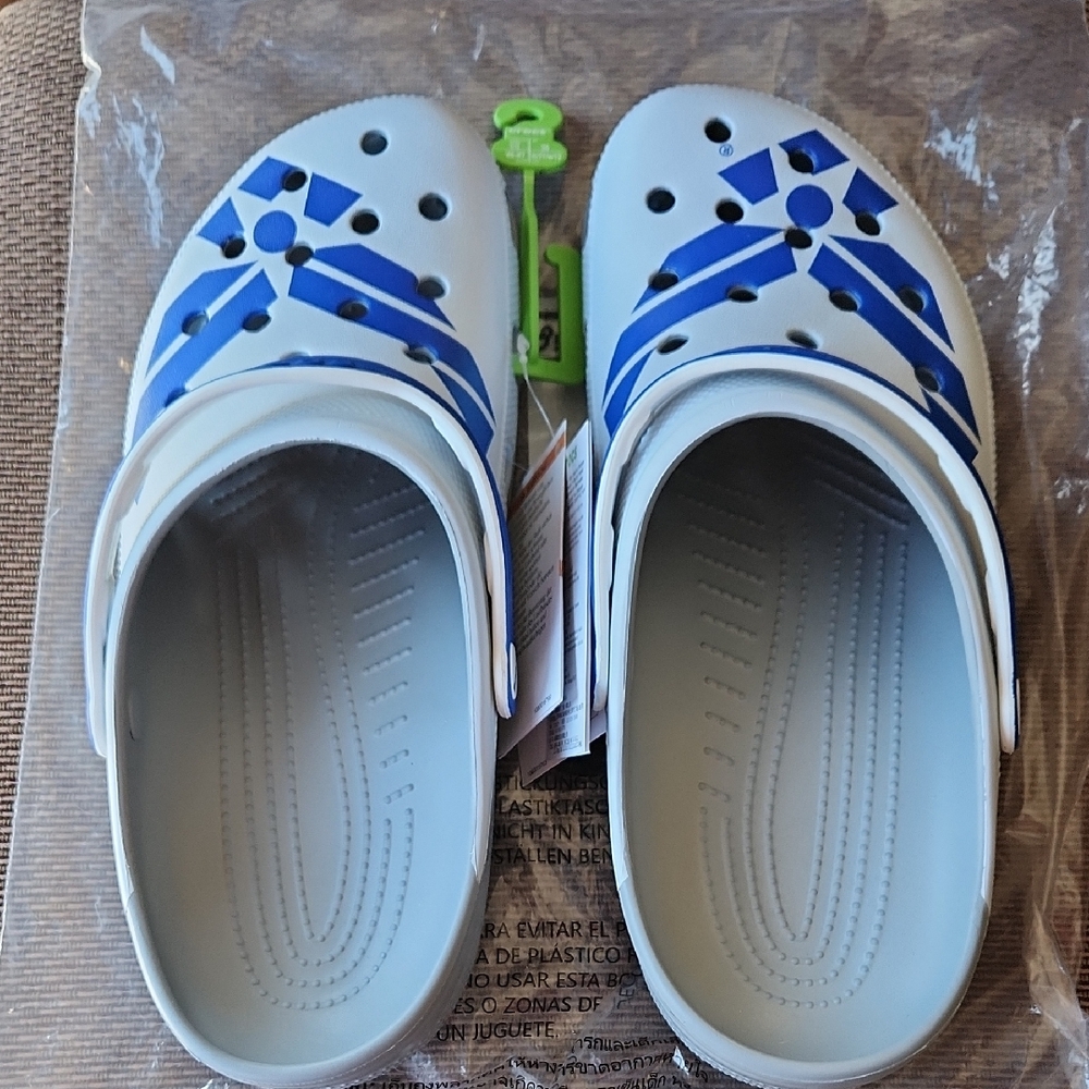 CROCS Blue and White Loafers Slip-Ons